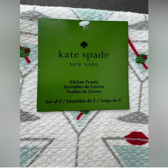 Kate Spade Martini Drink Kitchen Towels (Set of 2) NWT Blue - Picture 4 of 4